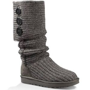 UGG Grey Knit Boots Size 6